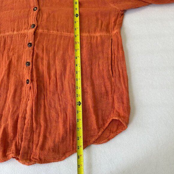 Jen's Pirate Booty Orange Button Down Shirt - Picture 13 of 14